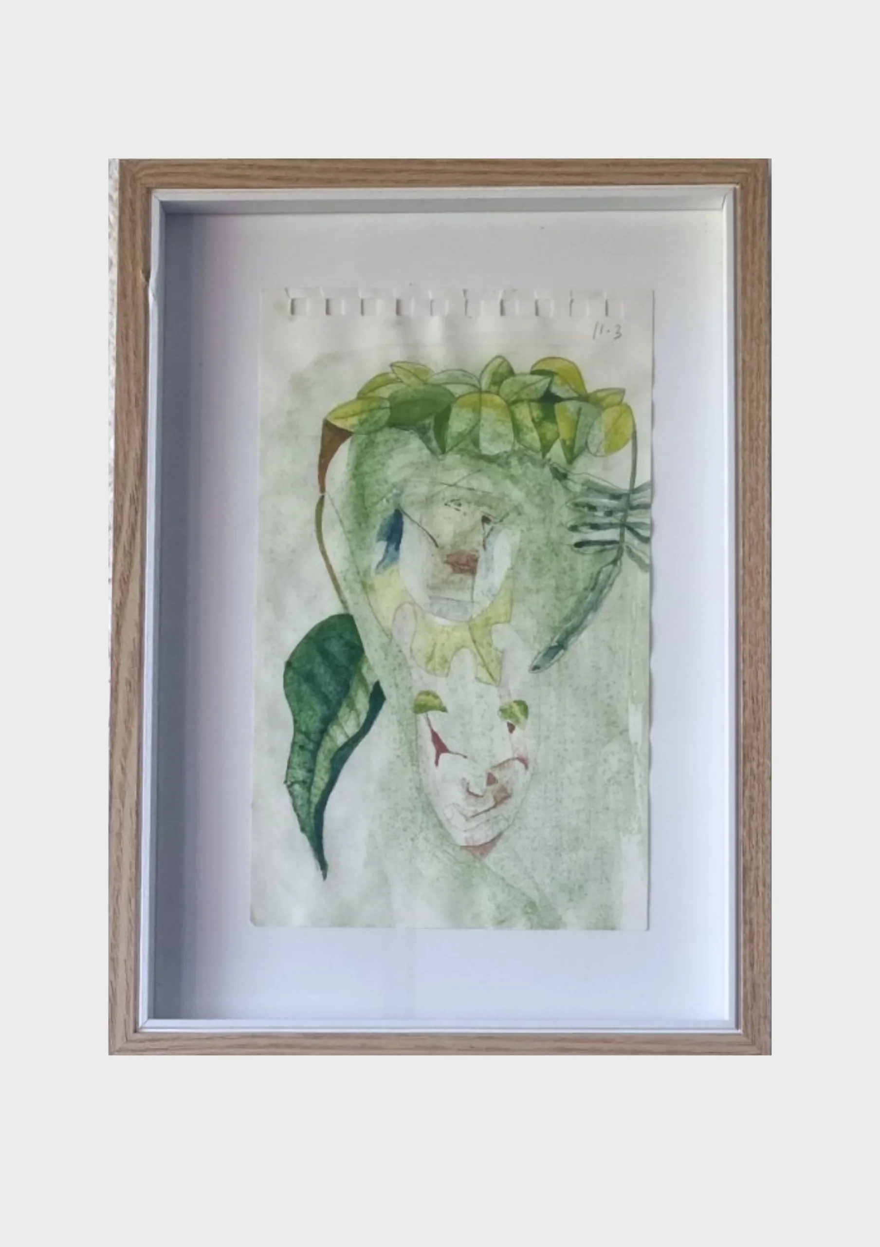 Serie Hablando de las hojas pintura con pigmentos naturales de Aima Martín